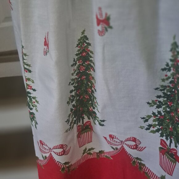 Vintage Hostess Christmas 1950s Apron Christmas trees candy canes and bows MCM - Picture 2 of 6